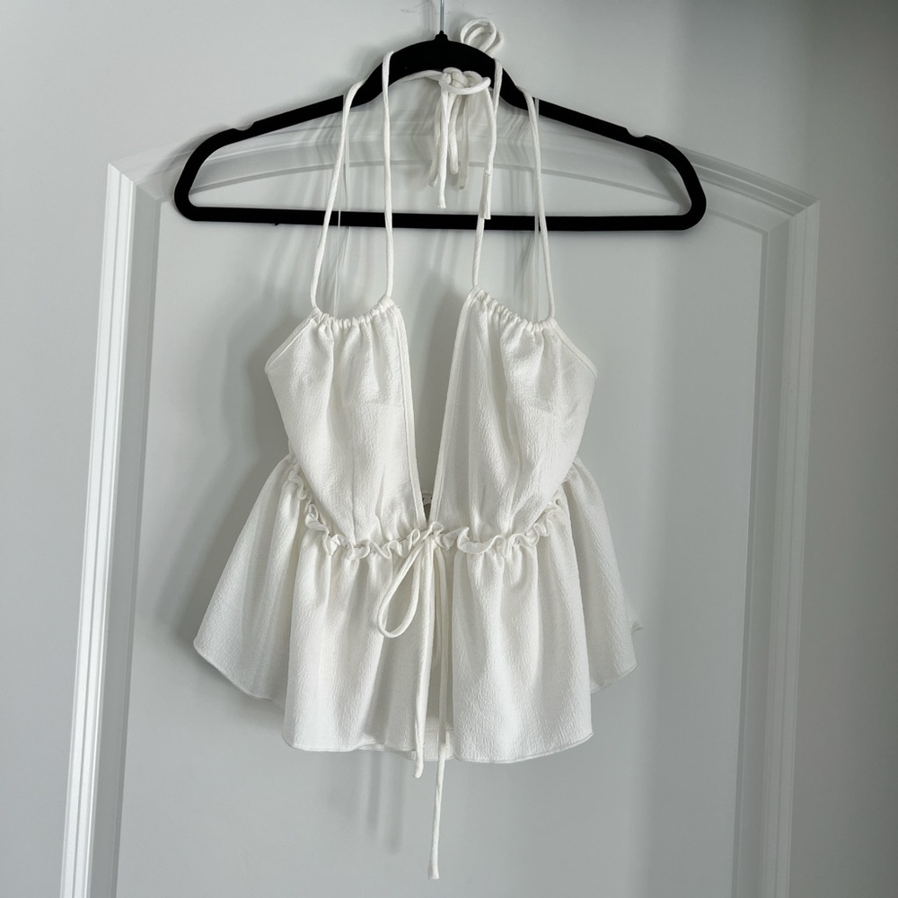 HYFVE White Halter Tank Top